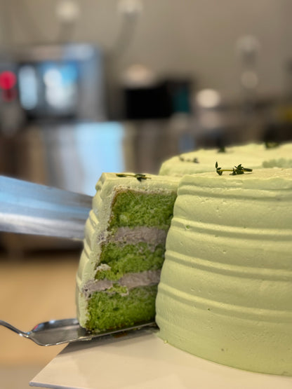 Pandan Chiffon Taro Cake